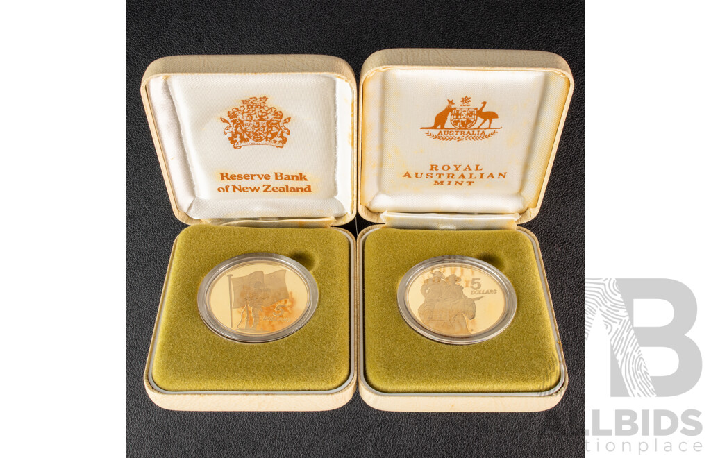 Australian 1990 Five Dollar coins, ANZAC 75th Anniversary 