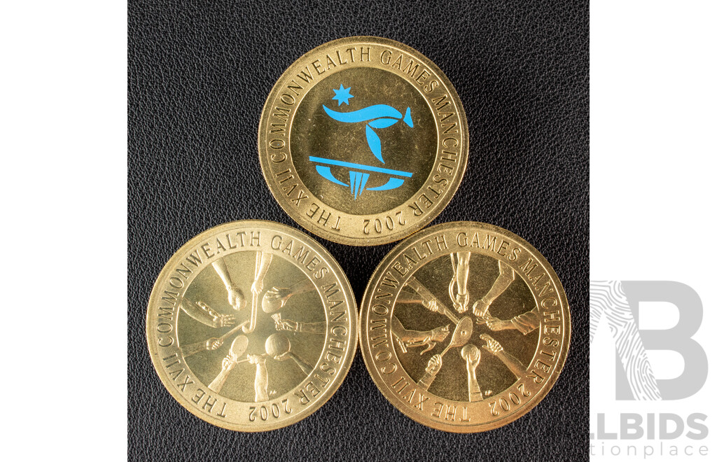 Australian 2002 RAM XVII Commonwealth Games Manchester 3 coin set $5 coins.
