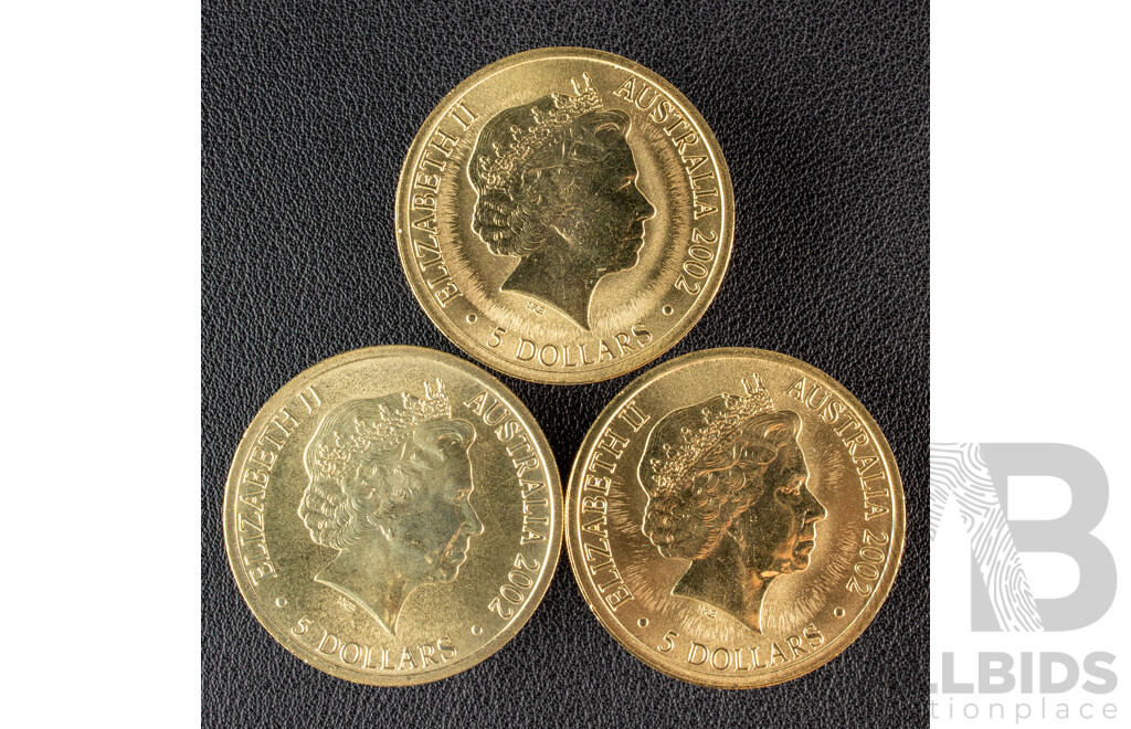 Australian 2002 RAM XVII Commonwealth Games Manchester 3 coin set $5 coins.