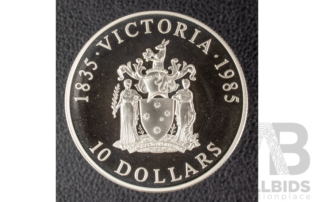 Australian RAM 1985 Silver Proof Ten Dollar Coin, State Series Victoria