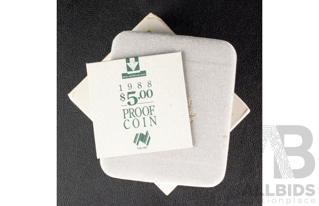 Australian 1988 Proof Five Dollar Coin. Australia Bicentennial