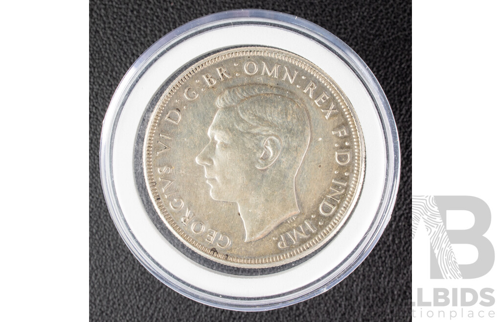 Australian 1938 KGVI Silver Crown, High Grade .925
