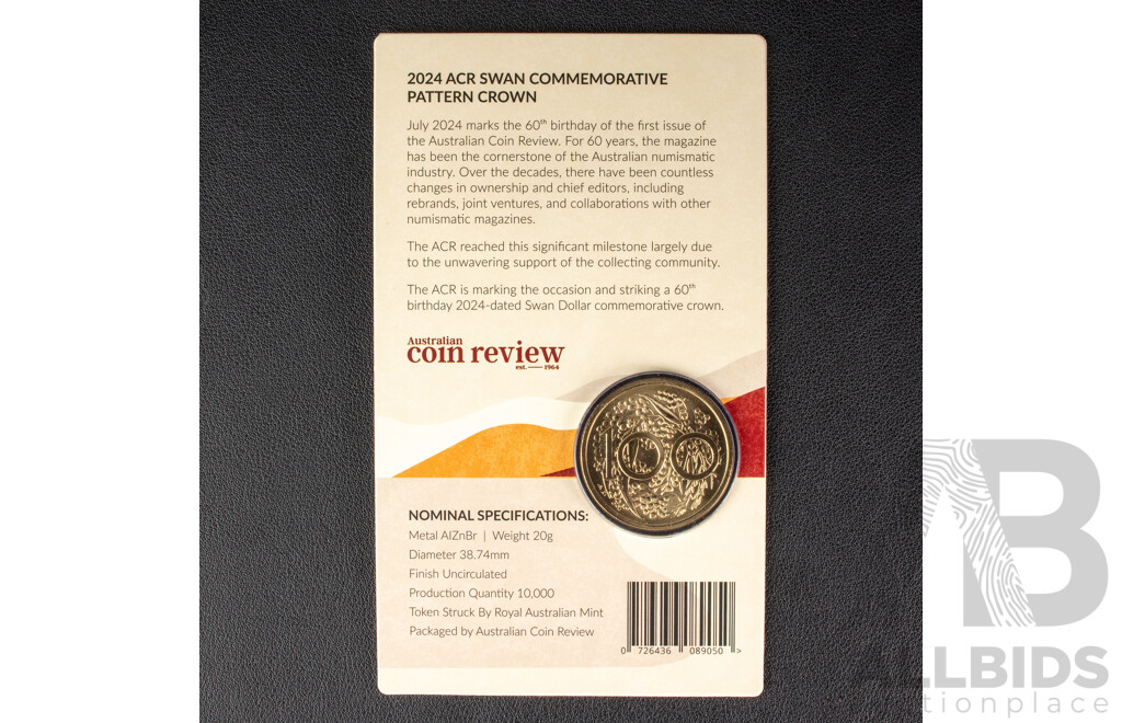 Australian 2024 ACR Swan Commemorative Pattern Crown