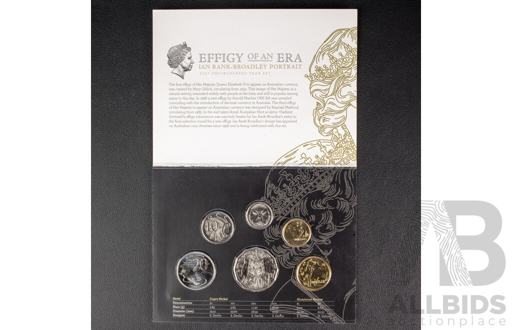 Australian 2017 UNC Six Coin Set, QE2 Effigy of an Era