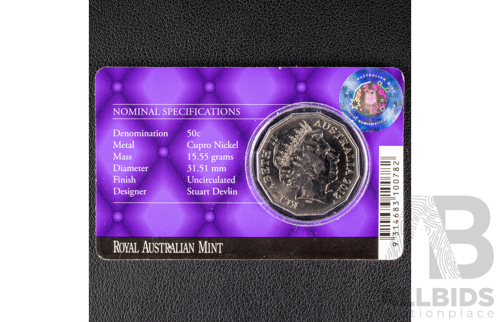Australian 2012 Fifty Cent Coin Diamond Jubilee