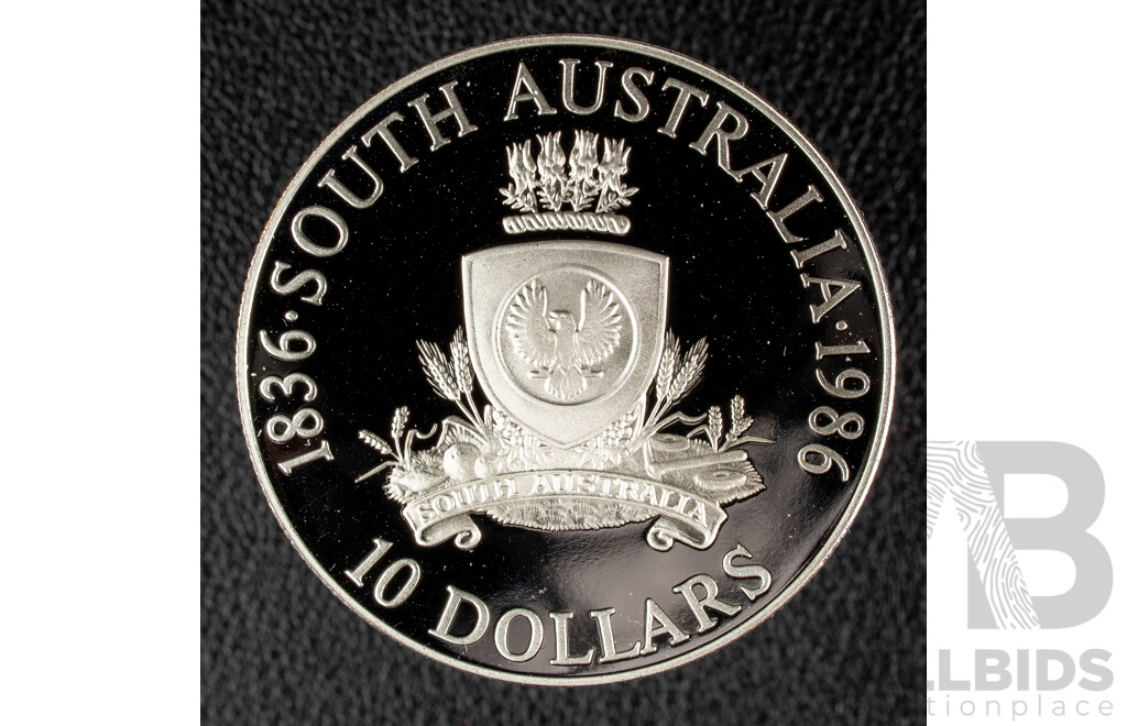 Australian 1986 Silver Ten Dollar Coin, State Series South Australia .925