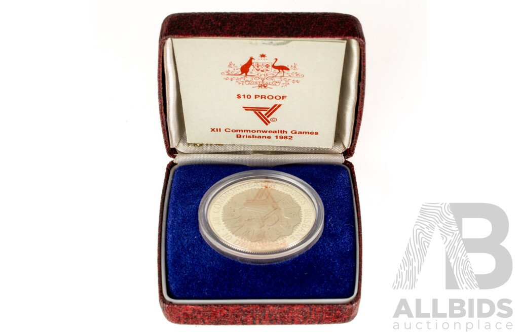 Australian RAM 1982 Silver Proof Ten Dollar Coin, Commonwealth Games .925