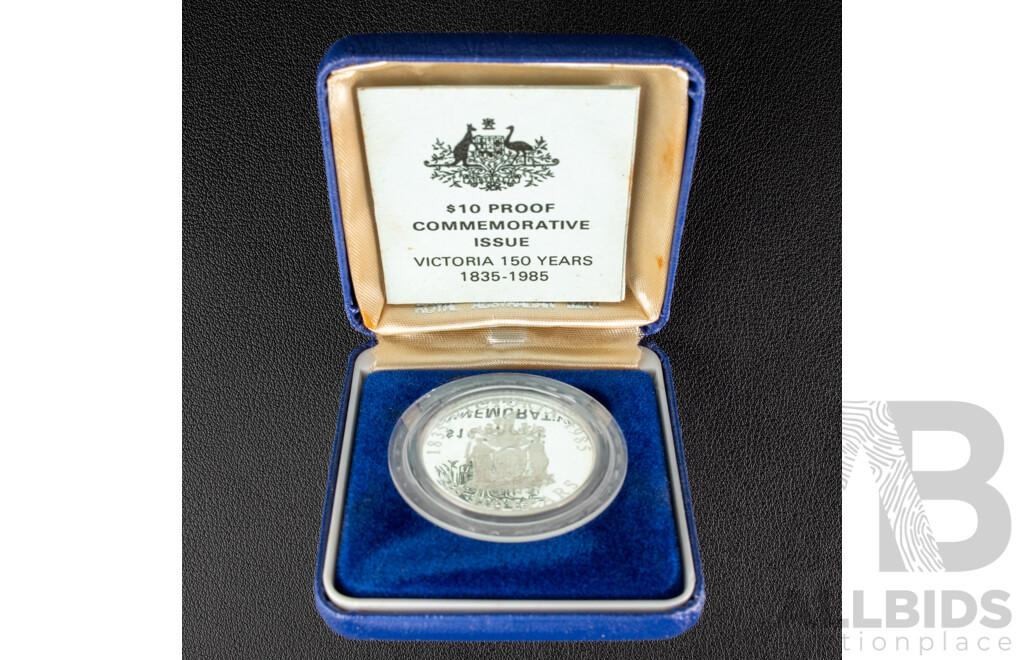 Australian RAM 1985 Silver Ten Dollar Coin, State Series Victoria .925