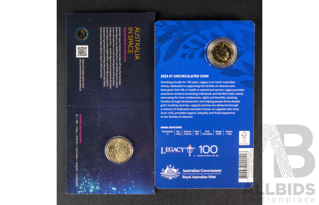 Australian 2023 and 2024 One Dollar Coins