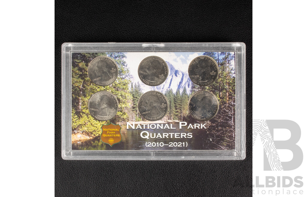 USA 2010-2021 Six UNC Quarters, National Parks