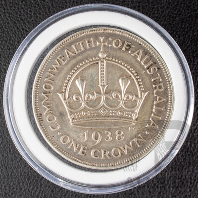 Australian 1938 KGVI Silver Crown, High Grade .925