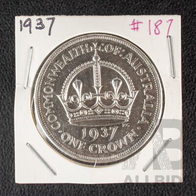 Australian 1937 KGVI UNC Silver Crown .925