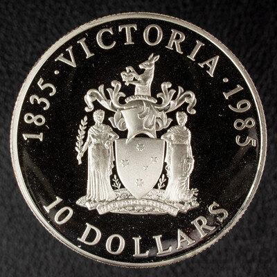 Australian RAM 1985 Silver Ten Dollar Coin, State Series Victoria .925