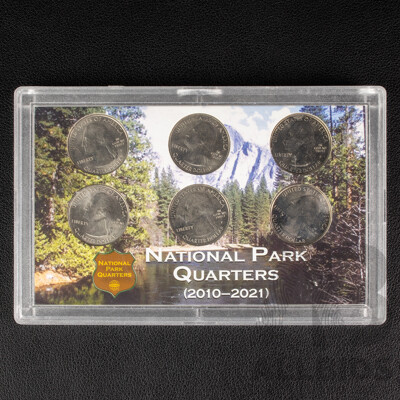 USA 2010-2021 Six UNC Quarters, National Parks