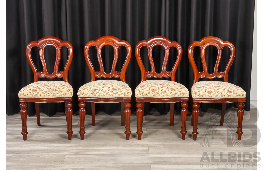 Set of Four Admiral Back Mahogany Dining Chairs