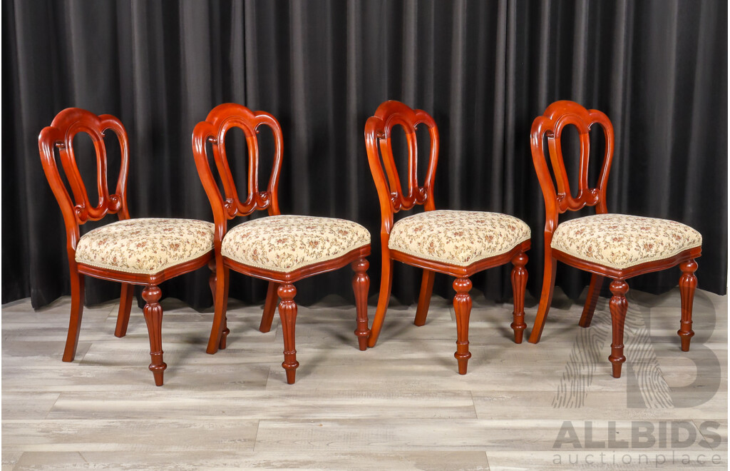 Set of Four Admiral Back Mahogany Dining Chairs