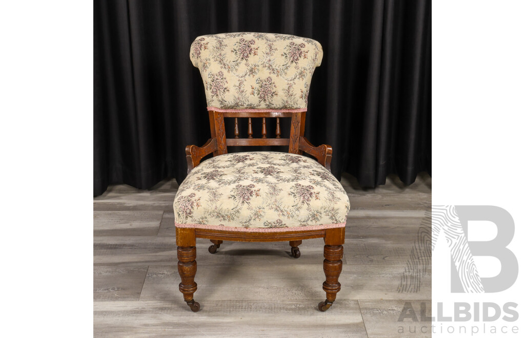 Edwardian Walnut Bedroom Chair
