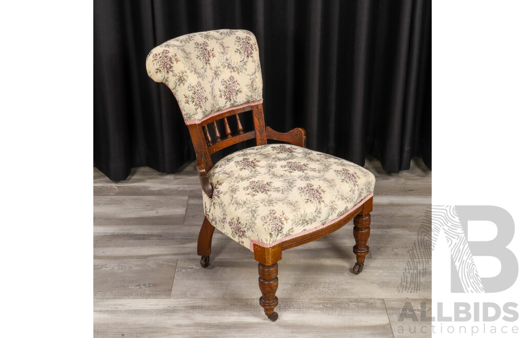 Edwardian Walnut Bedroom Chair