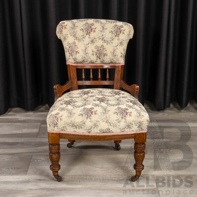 Edwardian Walnut Bedroom Chair
