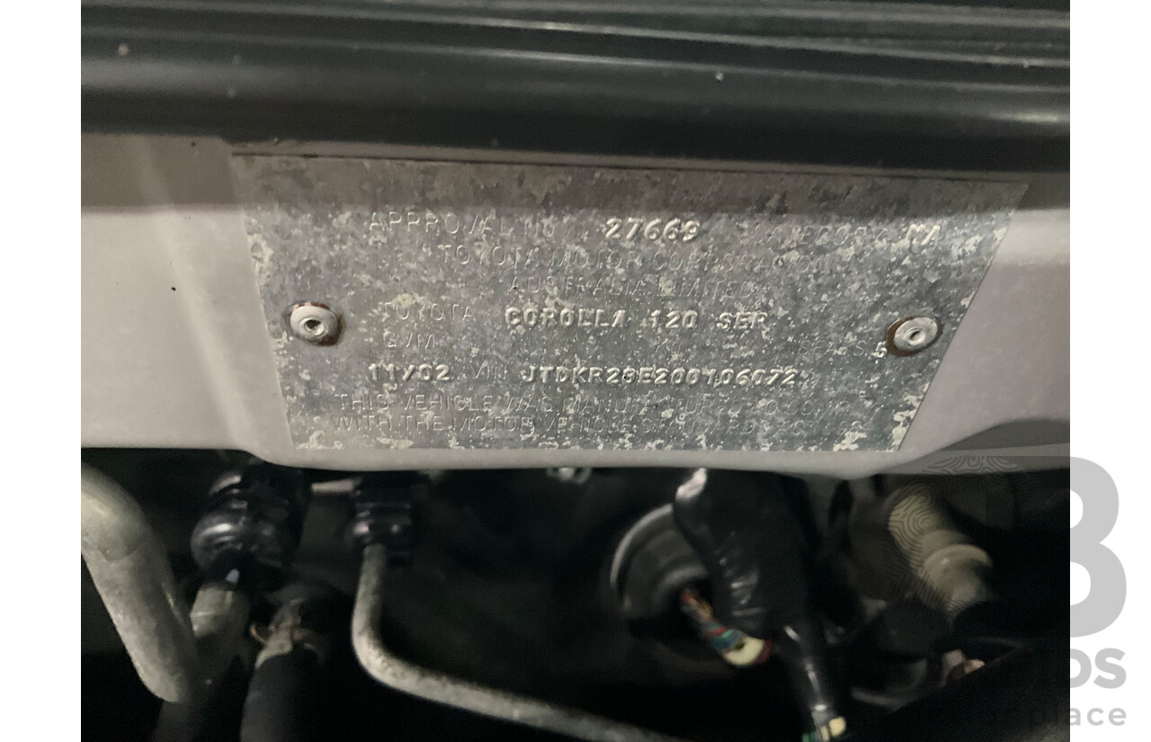 11/2002 Toyota Corolla Ultima Seca ZZE122R 5d Hatchback Silver Glaze Metallic 1.8L