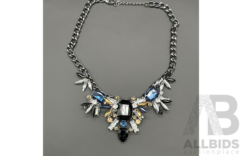 AMRITA SINGH Multi Colour Gem Stone Necklace and Black Grey Necklace - Lot of 2