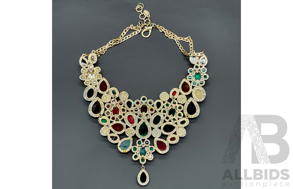 AMRITA SINGH Multi Colour Gem Stone Necklace and Black Grey Necklace - Lot of 2