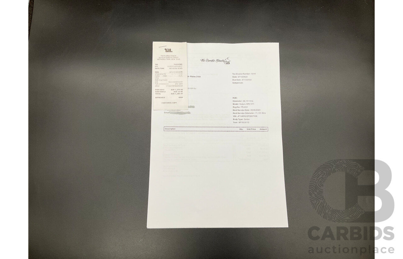 02/2015 Subaru WRX STi Premium (AWD) MY15 4d Sedan Crystal White Turbo 2.5L
