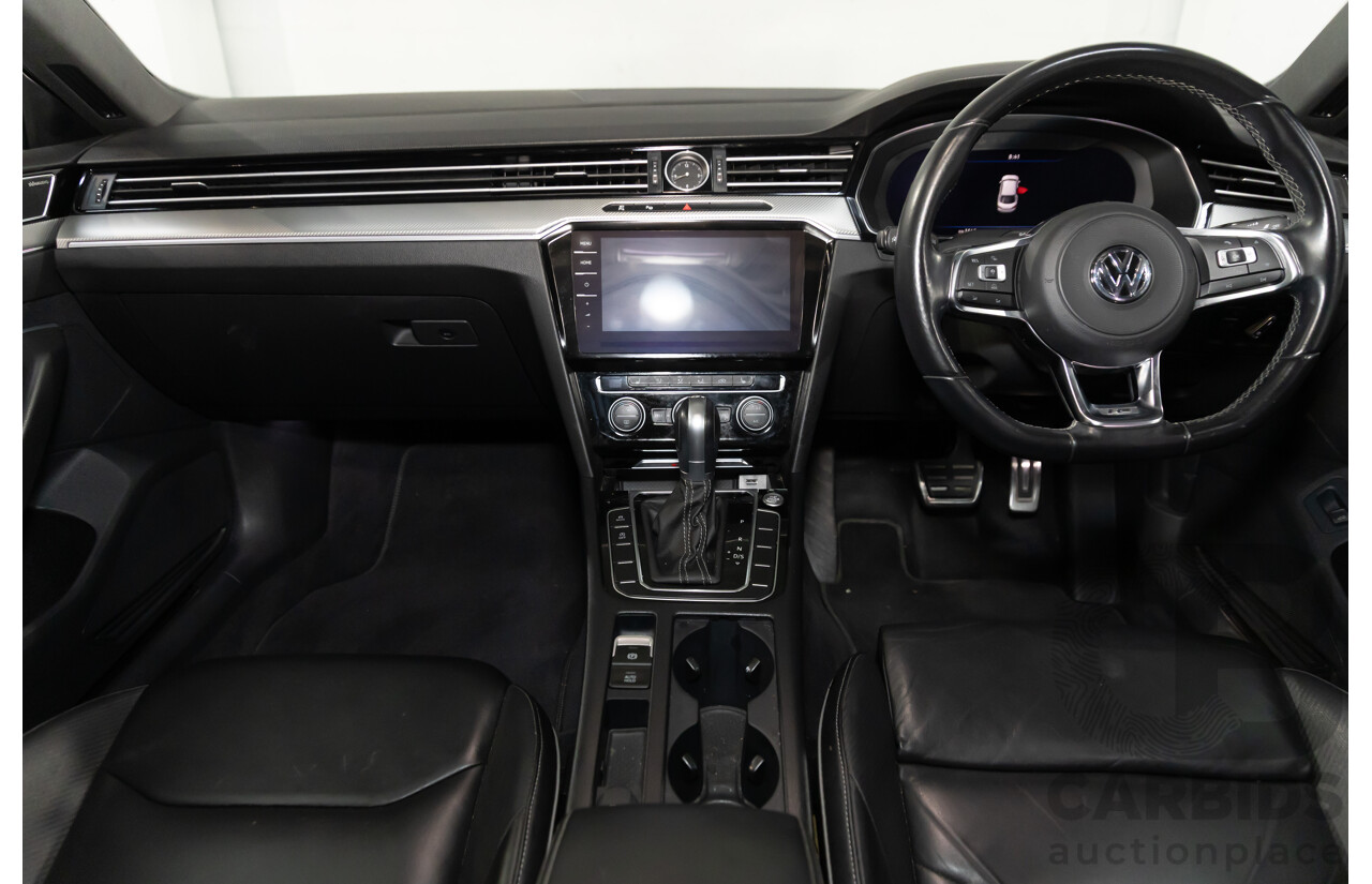 09/2018 Volkswagen Arteon 206TSI R-Line (AWD) MY19 5d Liftback Pure White Turbo 2.0L