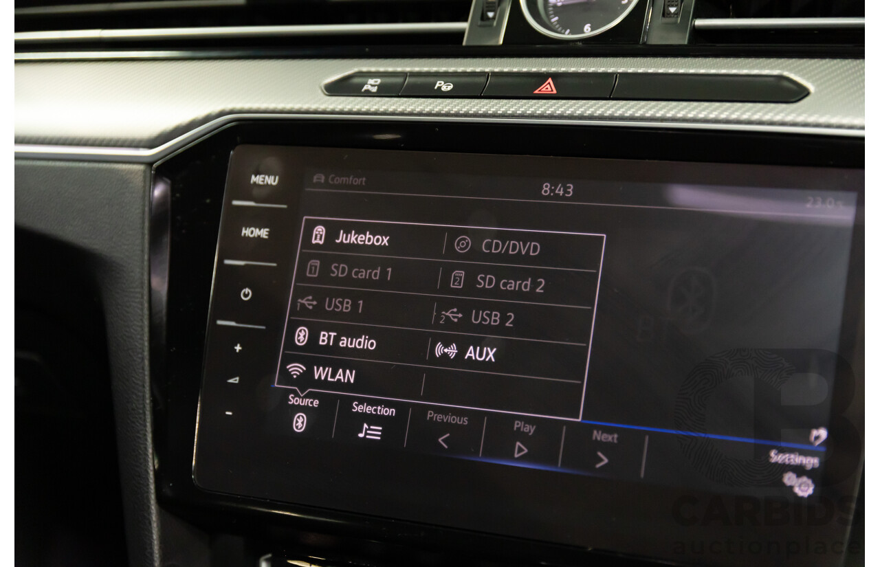 09/2018 Volkswagen Arteon 206TSI R-Line (AWD) MY19 5d Liftback Pure White Turbo 2.0L