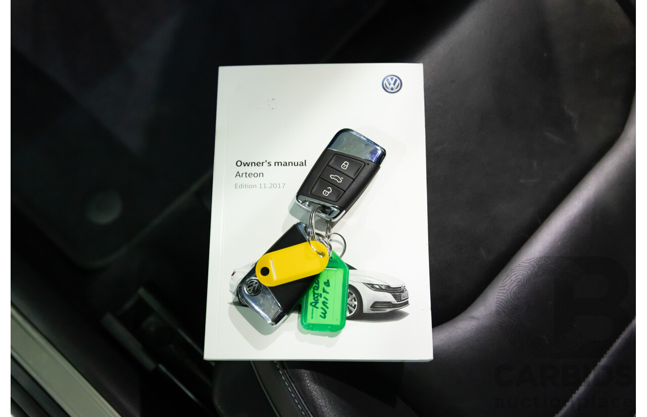 09/2018 Volkswagen Arteon 206TSI R-Line (AWD) MY19 5d Liftback Pure White Turbo 2.0L