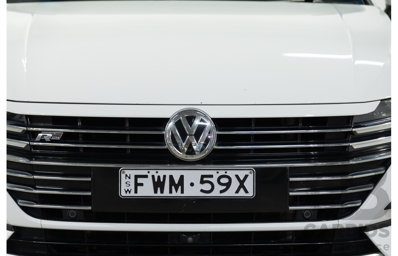 09/2018 Volkswagen Arteon 206TSI R-Line (AWD) MY19 5d Liftback Pure White Turbo 2.0L