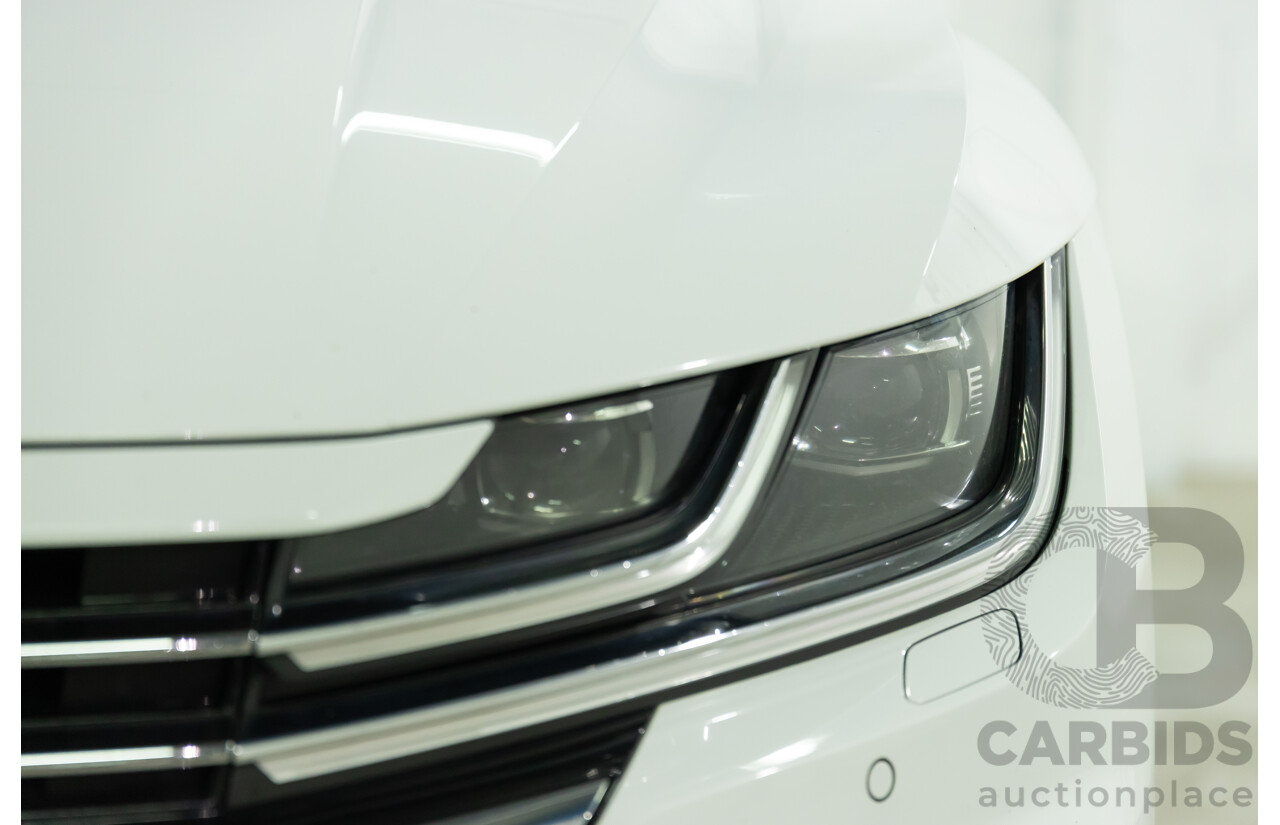 09/2018 Volkswagen Arteon 206TSI R-Line (AWD) MY19 5d Liftback Pure White Turbo 2.0L
