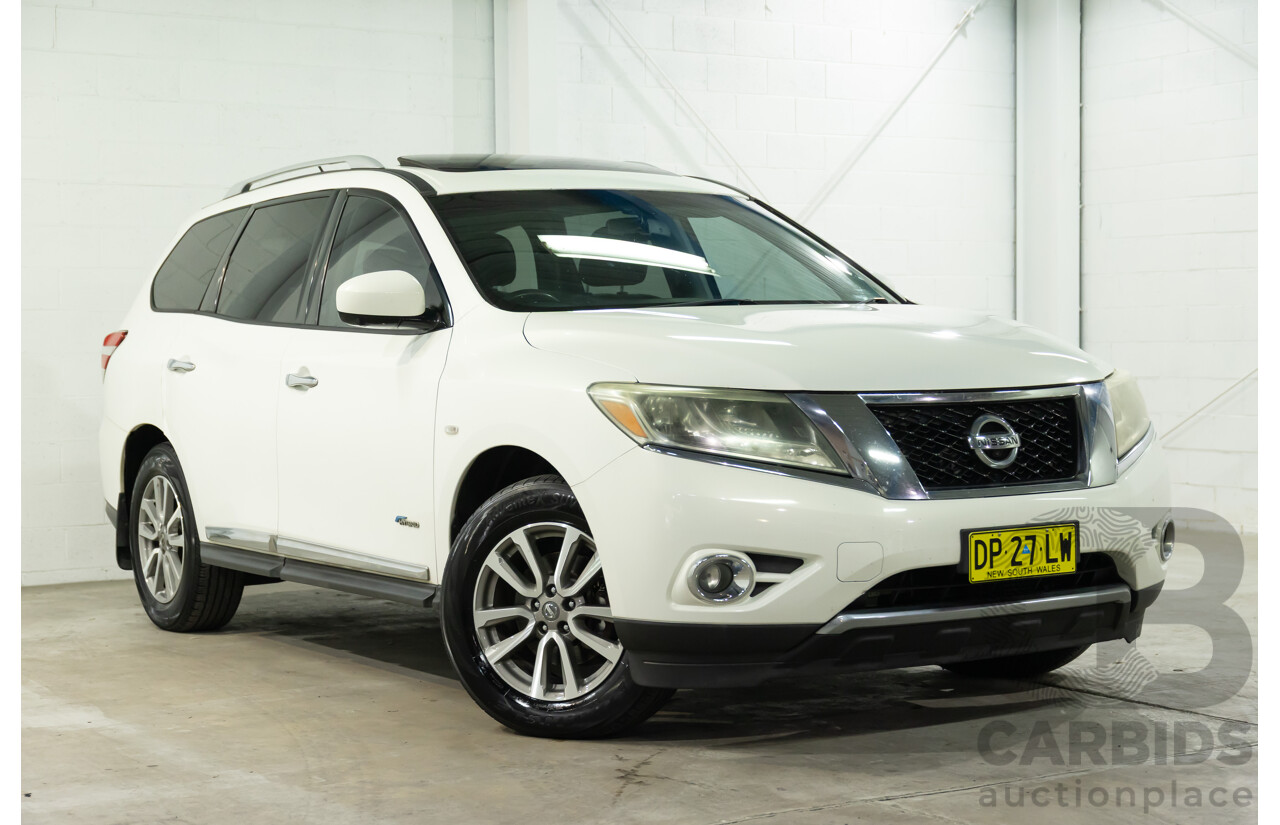 6/2015 Nissan Pathfinder ST-L Hybrid (4x4) R52 MY15 4d Wagon Ivory Pearl Supercharged 2.5L - 15kW Hybrid - 7 Seater