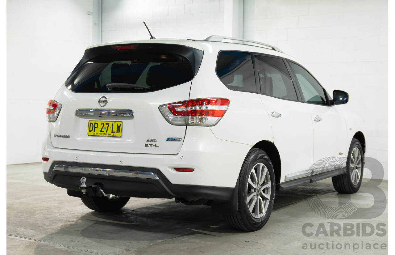 6/2015 Nissan Pathfinder ST-L Hybrid (4x4) R52 MY15 4d Wagon Ivory Pearl Supercharged 2.5L - 15kW Hybrid - 7 Seater
