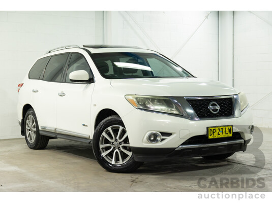 6/2015 Nissan Pathfinder ST-L Hybrid (4x4) R52 MY15 4d Wagon Ivory Pearl Supercharged 2.5L - 15kW Hybrid - 7 Seater