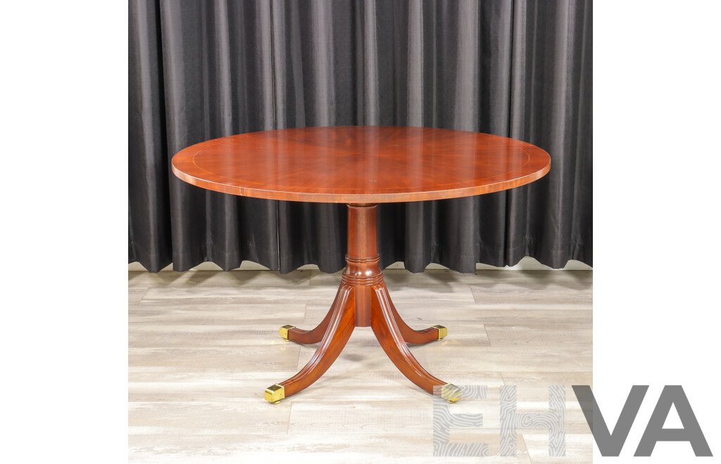 Victorian Style Quarter Veneered Pedestal Dining Table