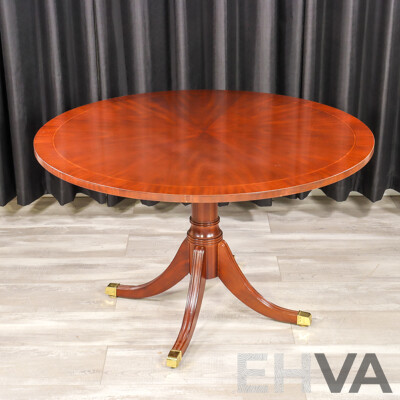 Victorian Style Quarter Veneered Pedestal Dining Table