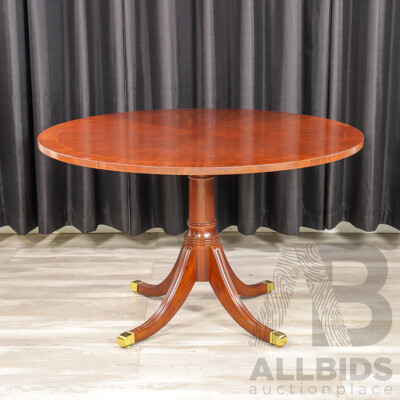 Victorian Style Quarter Veneered Pedestal Dining Table