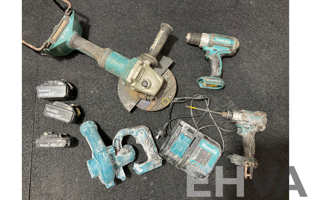 Assorted MAKITA 18V Tools and Batteries - Lot of 8