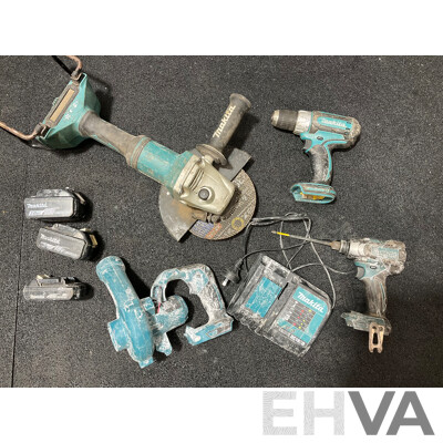 Assorted MAKITA 18V Tools and Batteries - Lot of 8
