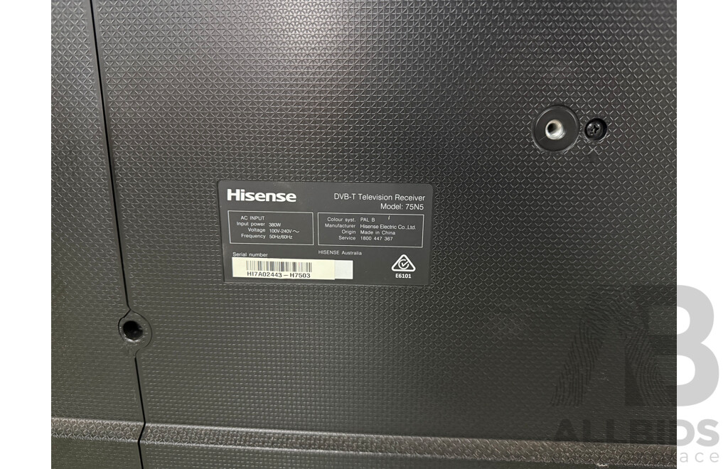 Hisense 75N5 75 Inch 189cm Smart 4K Ultra HD LED LCD TV