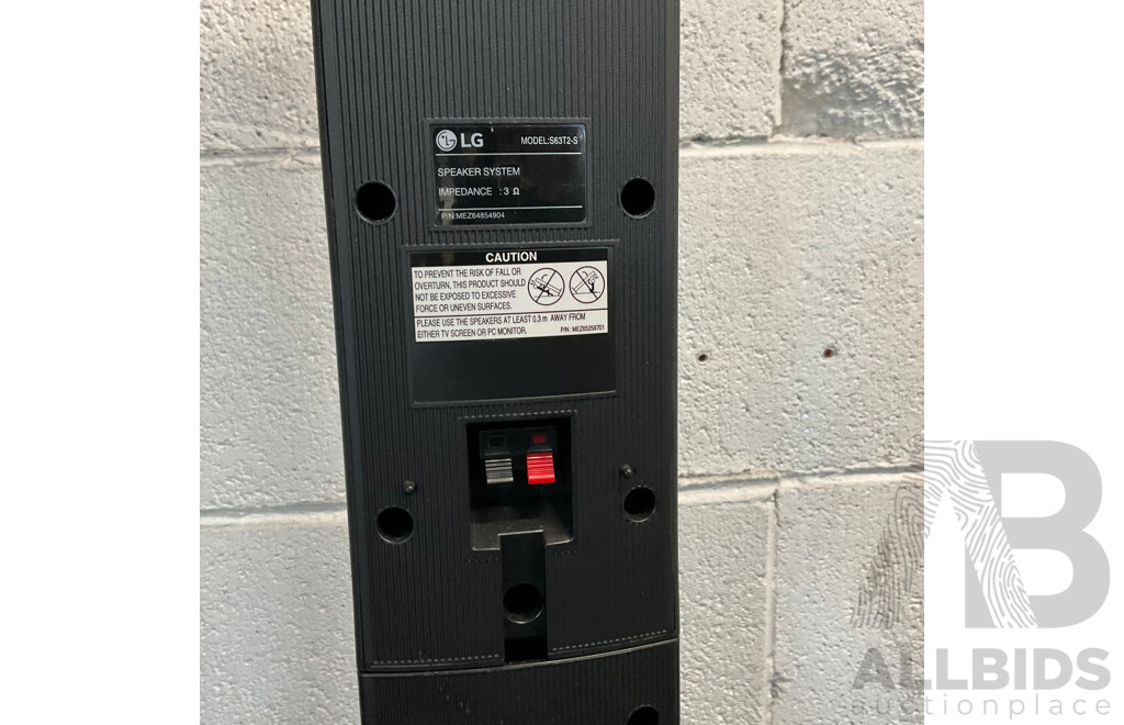 Panasonic SU-HTB18 Sound Bar with Subwoofer and LG Home Theatre System (Speaker S63T1 ,S63T2 & Center S63S2)