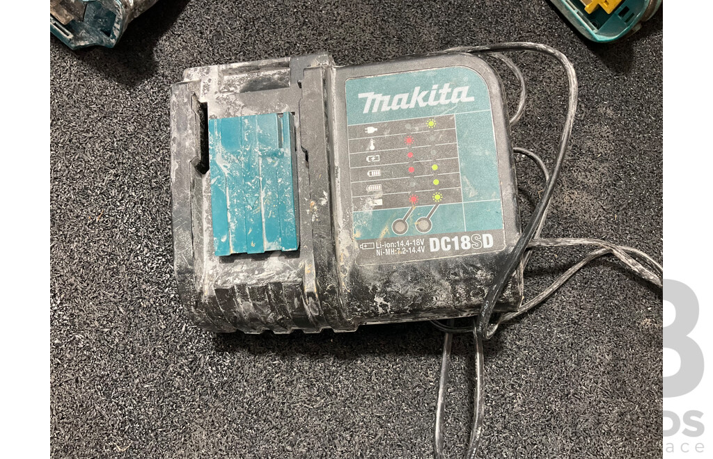 Assorted MAKITA 18V Tools and Batteries - Lot of 8