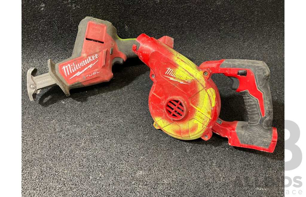 MILWAUKEE FUEL 18V Reciprocating Saw (M18 FHZ) and Compact Blower (M18 BBL) - Lot of 2