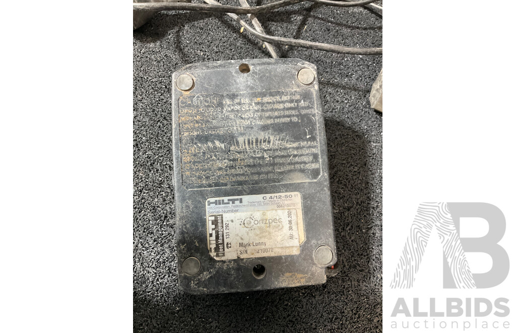 HILTI Compact Battery Charger (C 4/12-50) and Battery - Lot of 2