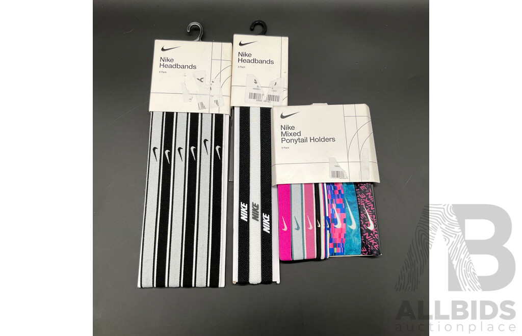 Assorted Nike Headbands and Ponytail Holders