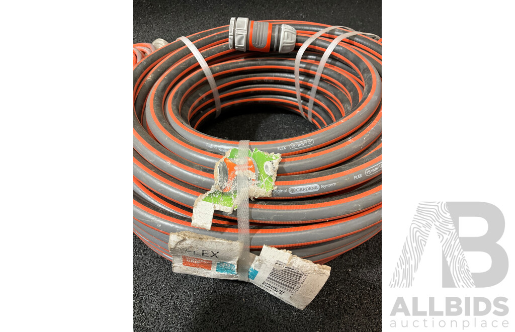 CLICK Portable Power Distribution Board, Extension Lead and 30m GARDENA Flex Garden Hose with Fitting - Lot of 3