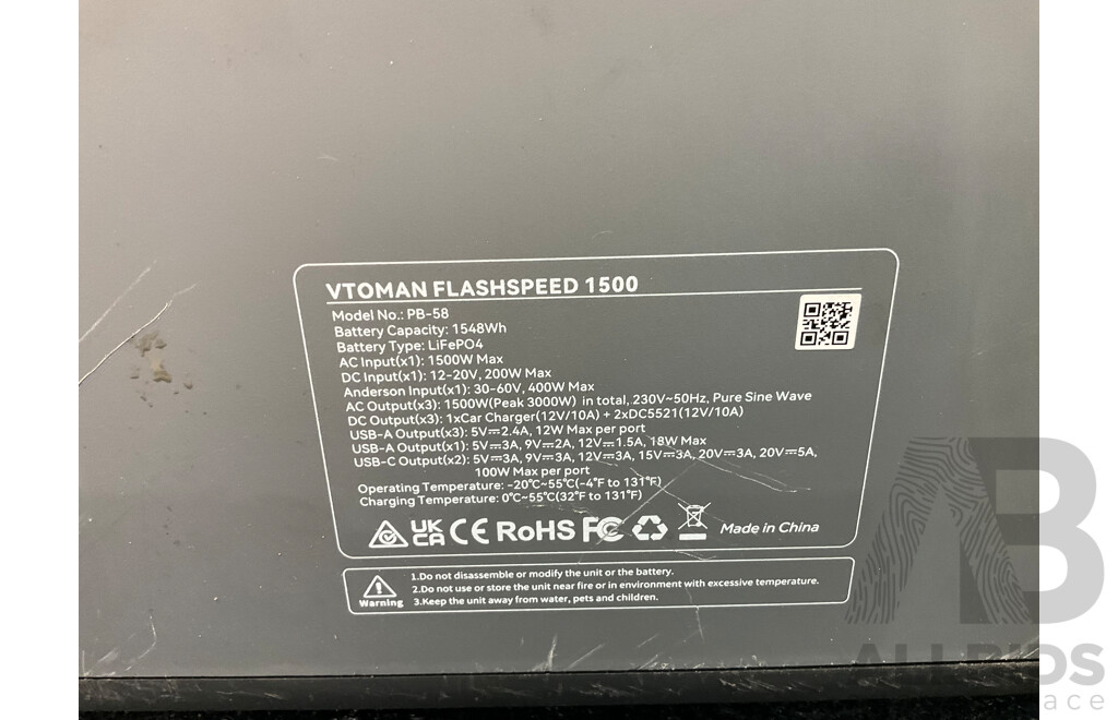 VTOMAN FlashSpeed 1500 Portable Power Station