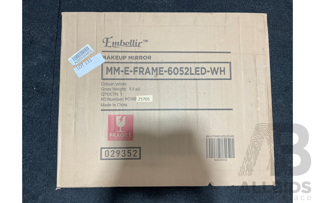 EMBELLIR Makeup Mirror Whtite (MM-E-FRAME-6052LED-WH)
