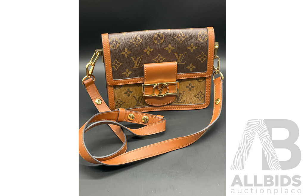 Mini Dauphine Monogram Reverse Canvas Crossbody Bag Branded LOUISE VUITTON